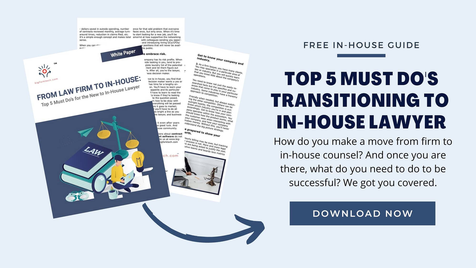 Top 5 Must Do's Transitioning to In-House Lawyer guide free download.