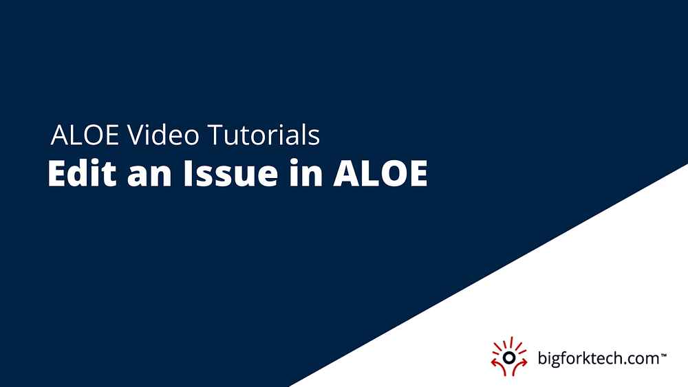 Edit an Issue in ALOE Image