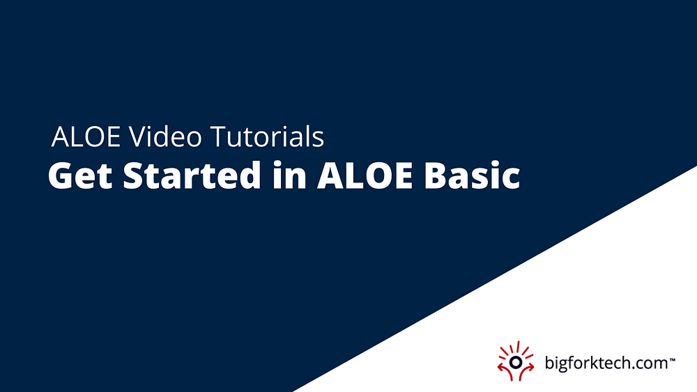 Getting Started in ALOE Basic Image